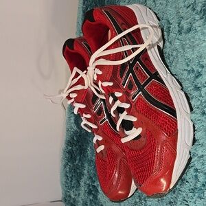 ASICS Gel Red and Black Athletic Sneakers Womens Size 8.5
